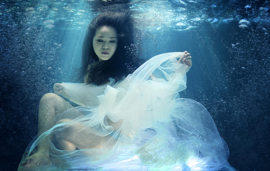 under water