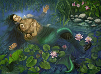 Michael Jackson and Lisa Marie Lilypads by rebelakemi