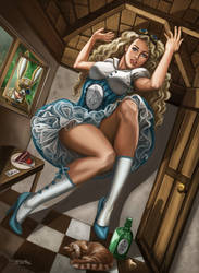 Steampunk Alice Drink Me by rebelakemi