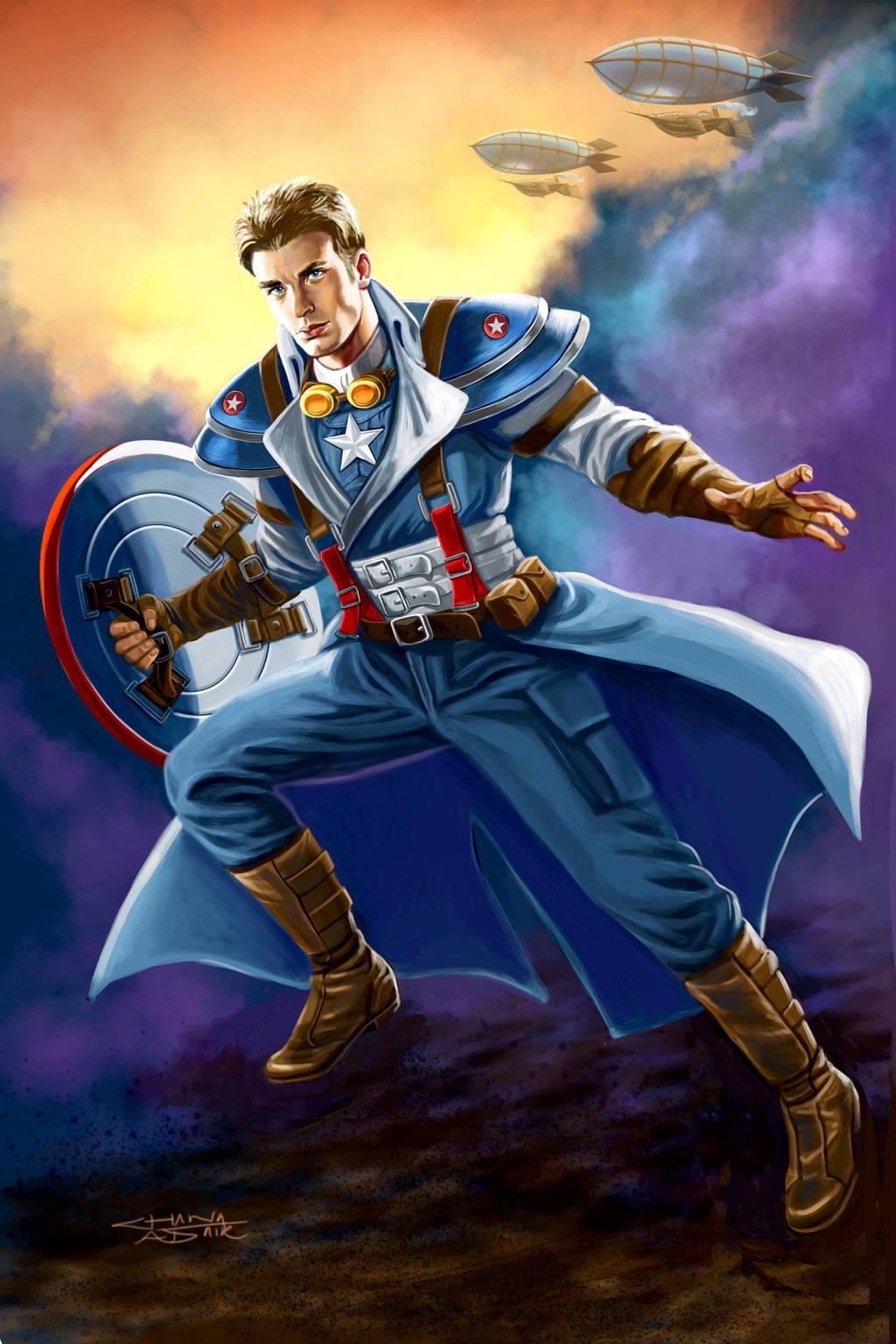 Steampunk Captain America by rebelakemi