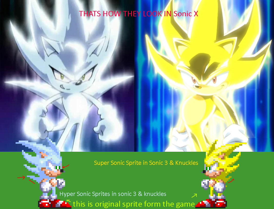 Super Sonic / Hyper Sonic Comparison by Nzar2 on DeviantArt