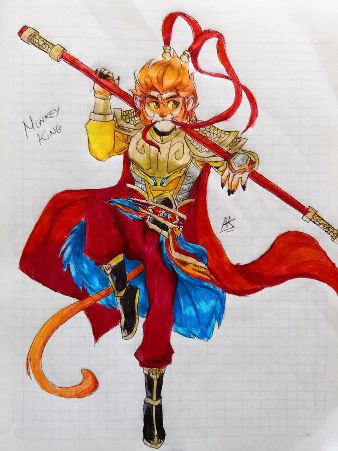 Traditional Drawing/ Sun Wukong (JTTW/ LMK) by ArtKotaro08017 on DeviantArt