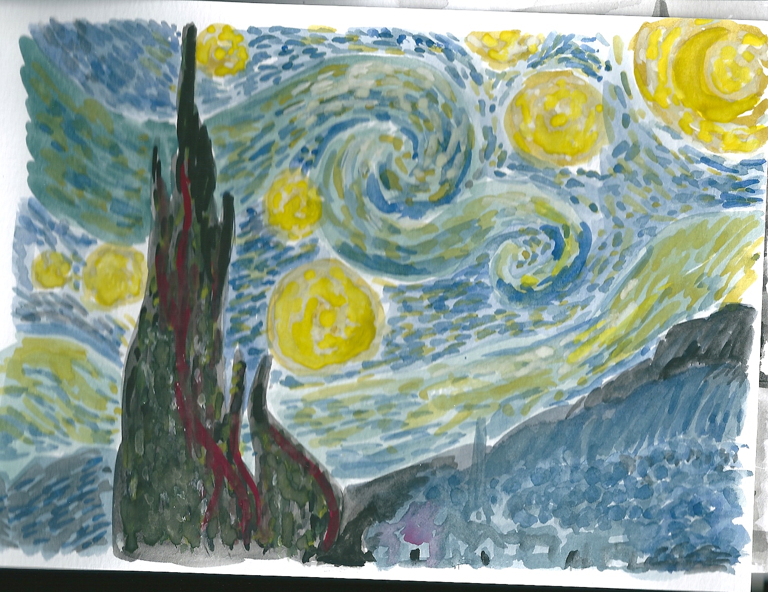 Starry Night watercolour