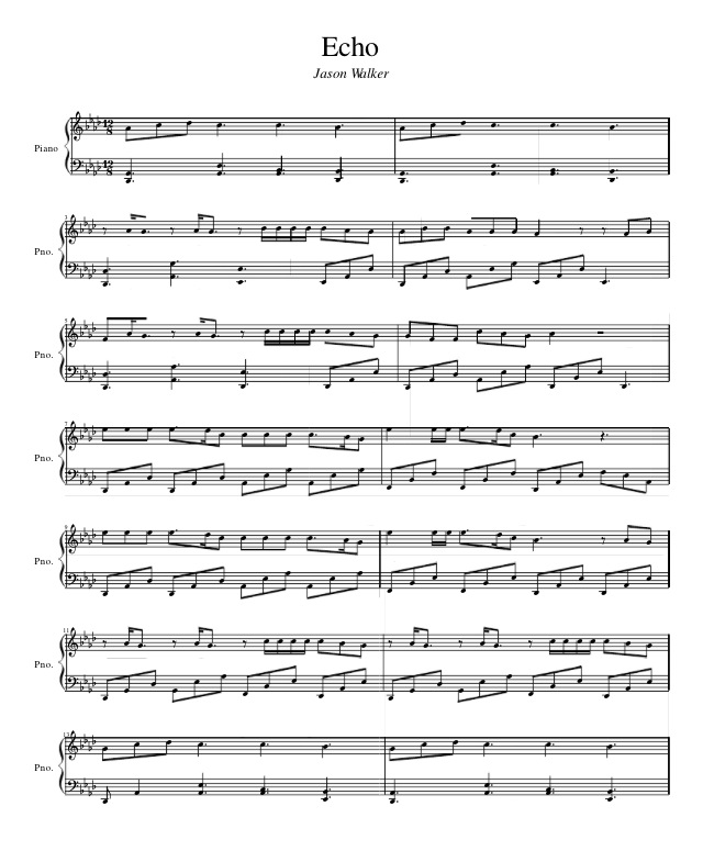 Echo- Jason Walker Sheet music for Piano page 1