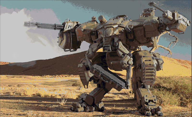 Another Mech done in minecraft pixelart