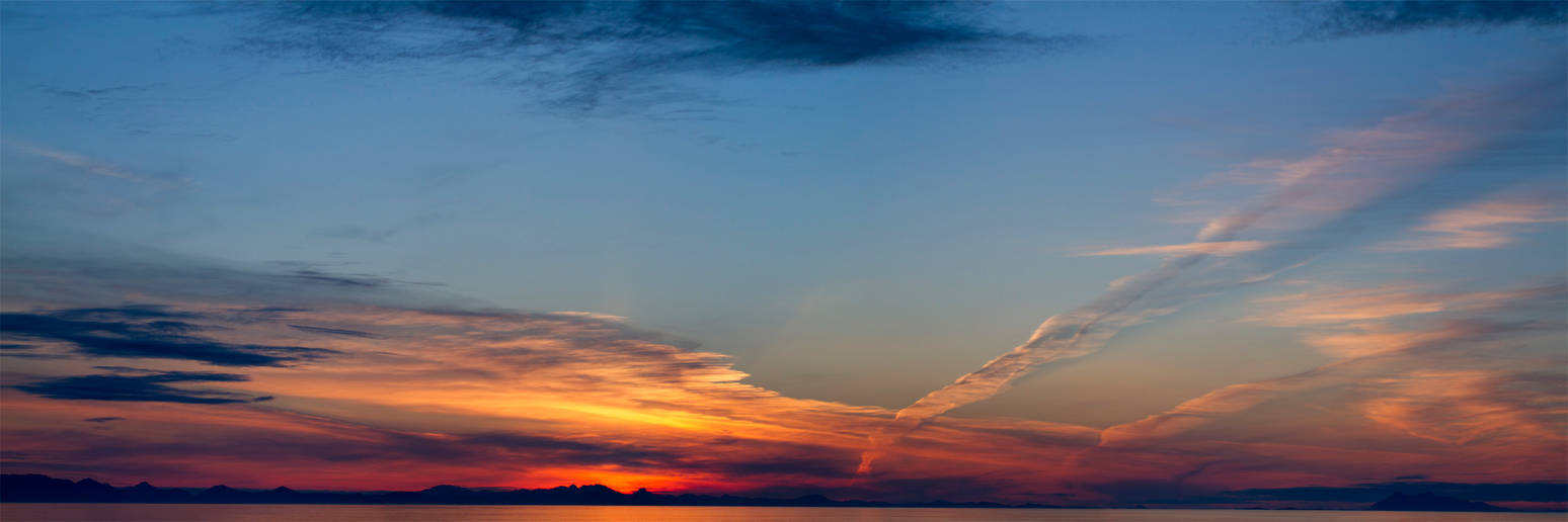 Alaskan Cruise Sunset Panorama