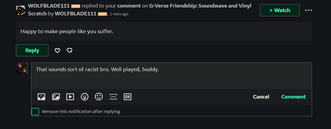 Blocked whilst in mid-grabass