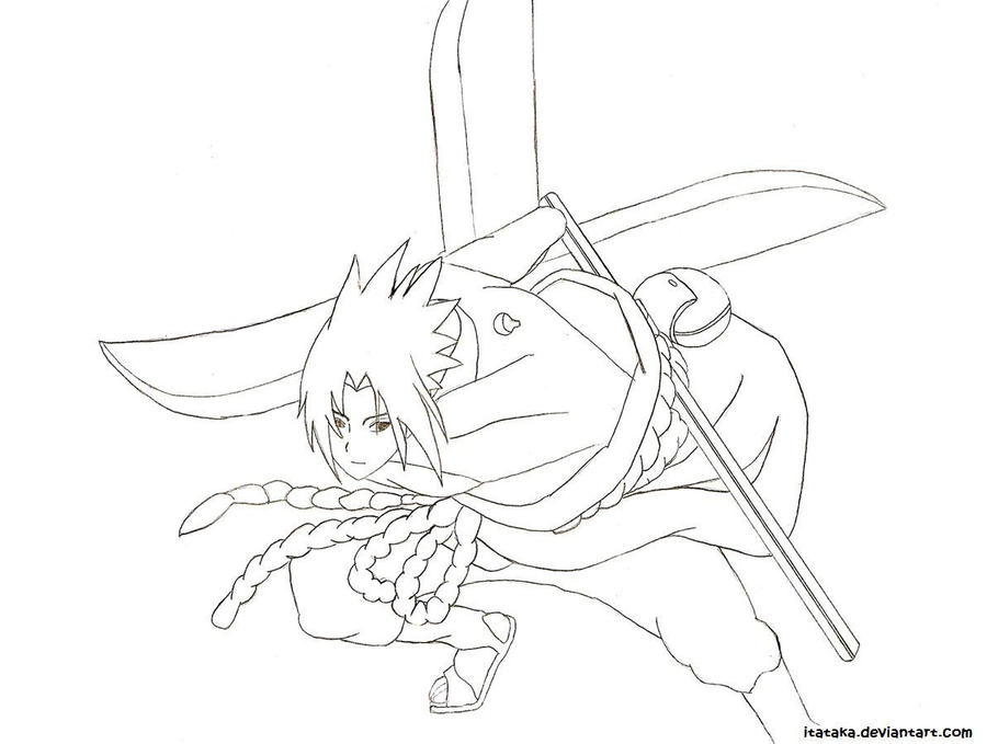 Sasuke Line Trace Sasuke lineart by itataka on DeviantArt