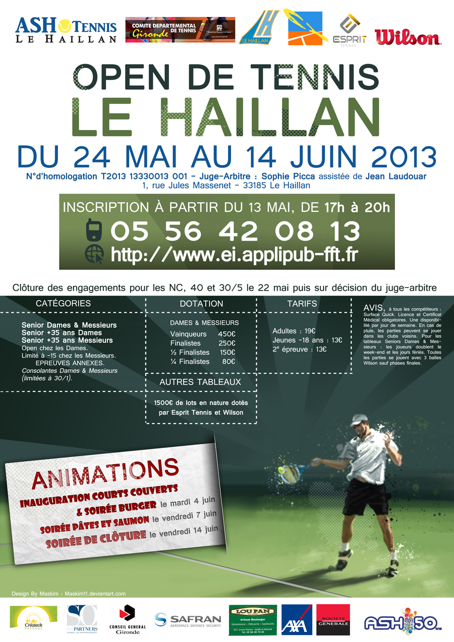 Affiche tournoi de tennis - Le HAILLAN 2013