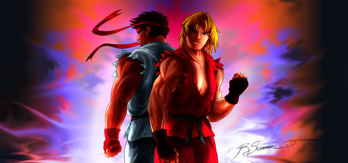 Ryu and Ken fight stick design - back