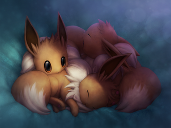 Sleepytime Eevees by Joannazelle