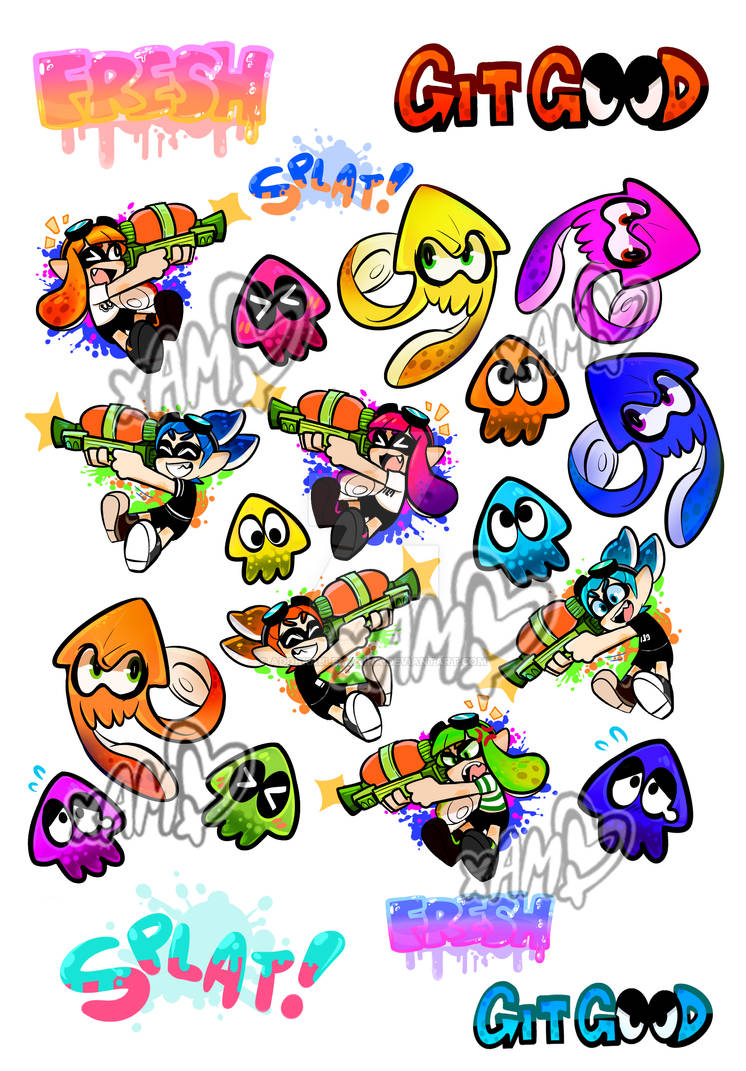 FRESH Splatoon Sticker Set by AdorkableMarina on DeviantArt