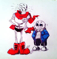 INKTOBER Day 02- Papyrus and Sans