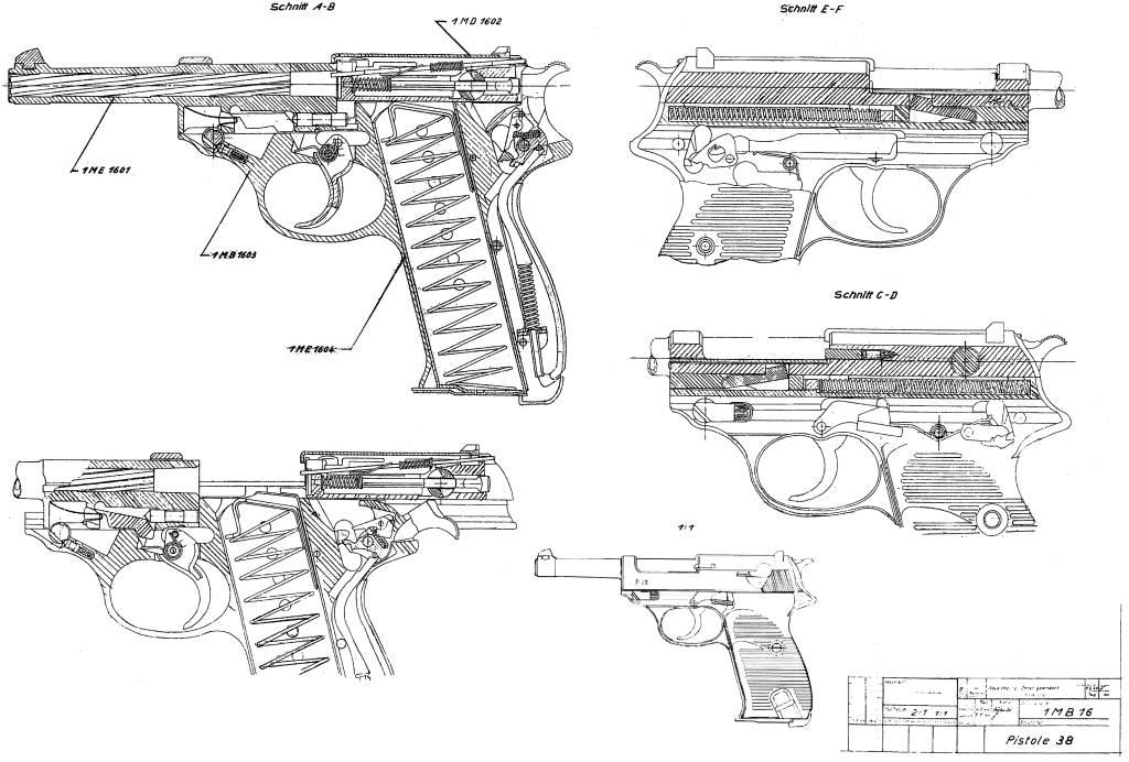 Walther P38 schematic by Raptore1917 on DeviantArt