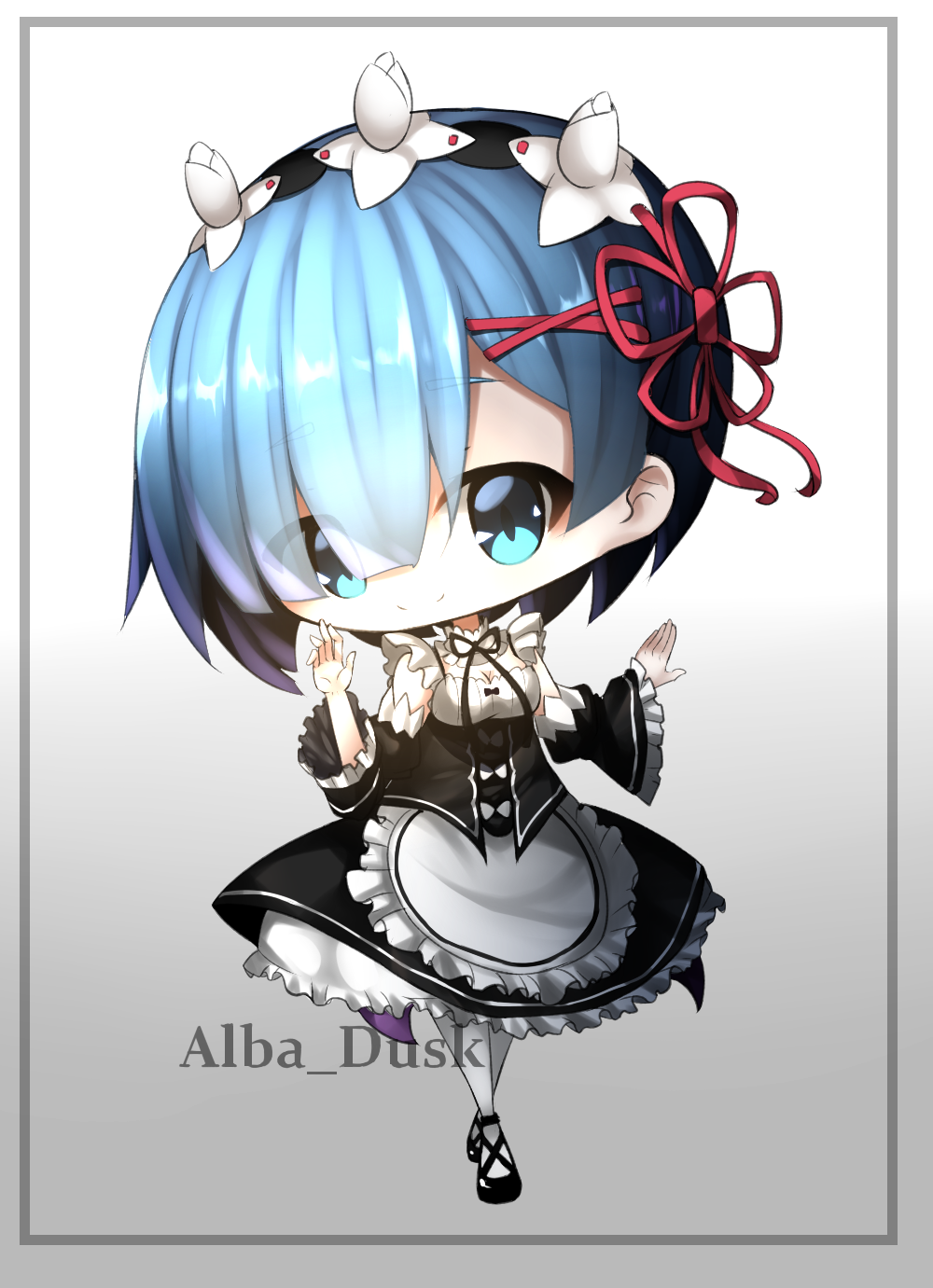 Chibi Vector Rem Rem chibi re zero fanart by AlbaDusk on DeviantArt