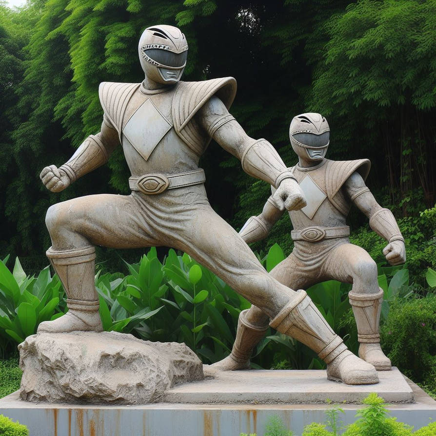 Power Rangers catched for my garden by mrstatue on DeviantArt