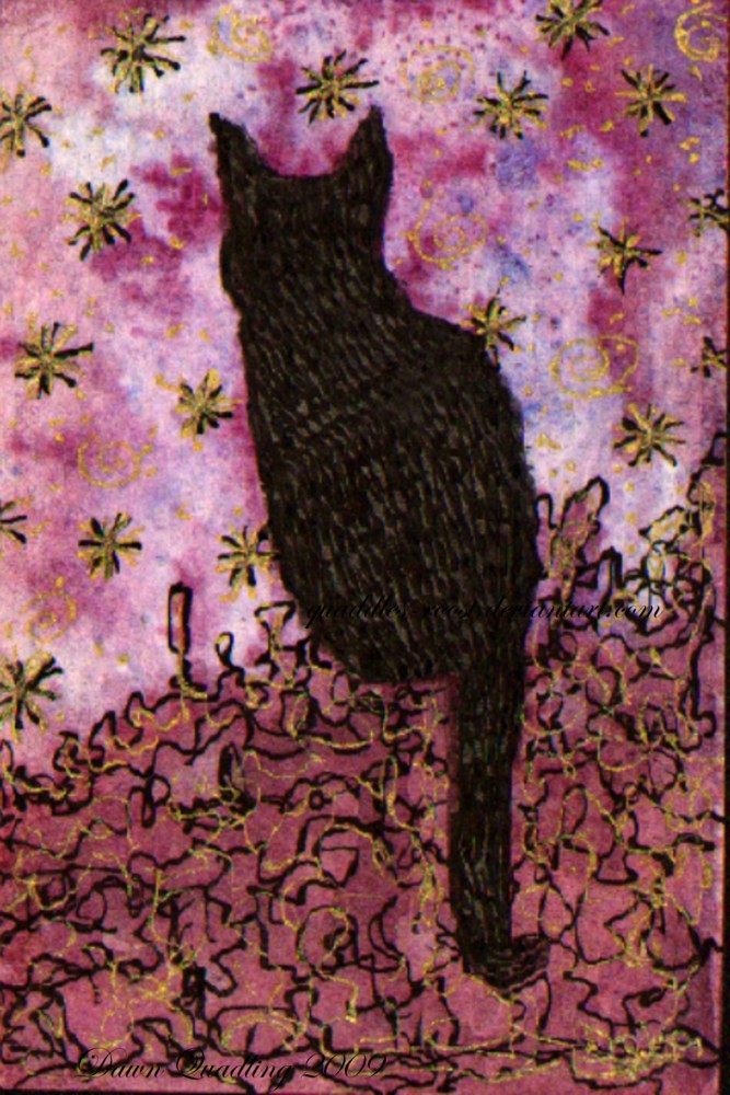 Lucky Black Cat   ATC 14