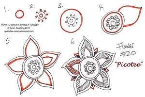 How to draw Paisley Flower 20 Picotee