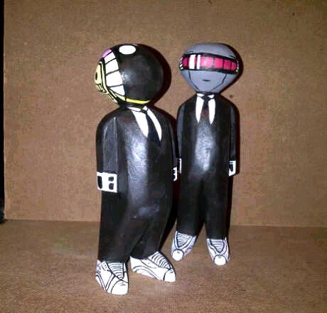 daft punk wood sculptures