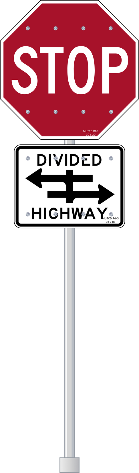 Split Stop Sign Stop and Divided Highway (24x18) Signs by Kirbongle on DeviantArt