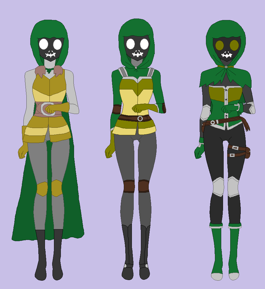 The Different Green Hood Outfits by angelthewingedcat on DeviantArt