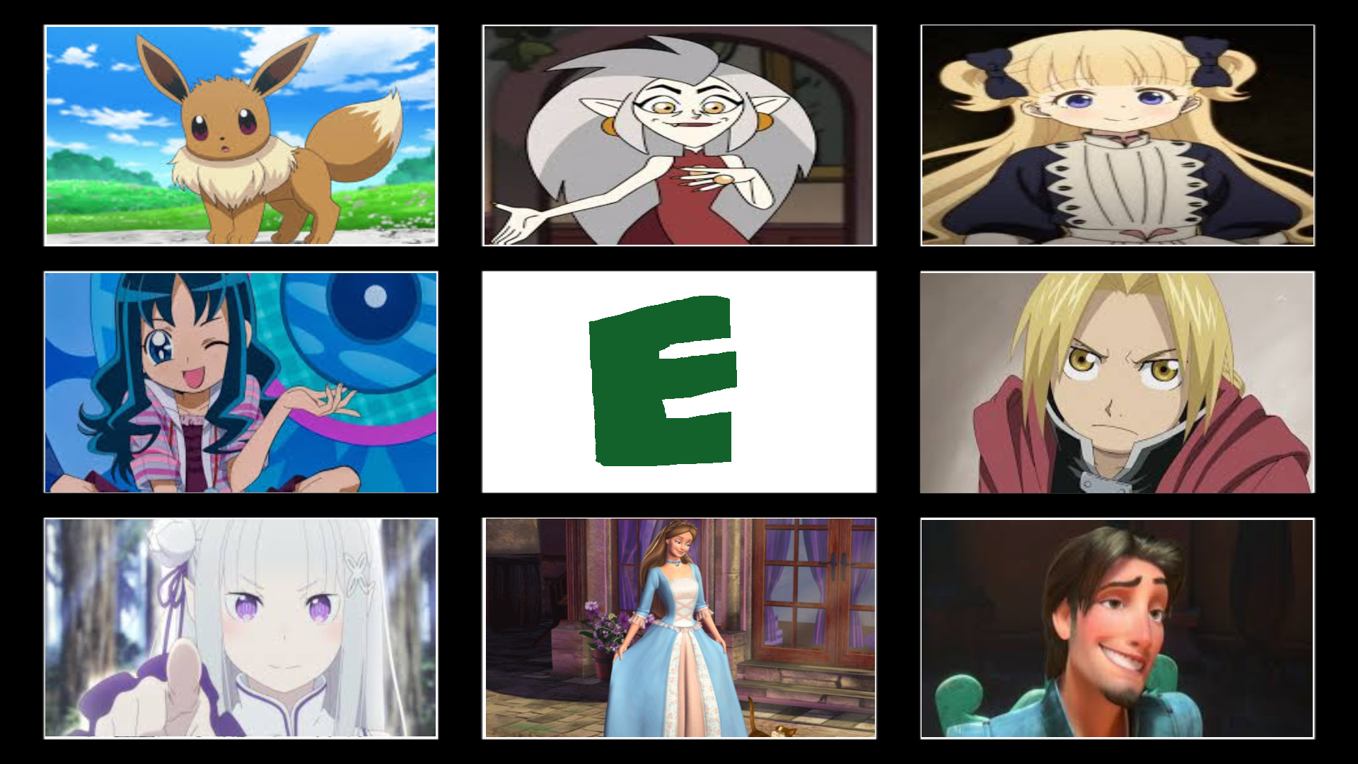 ATWC's Favorite Letter E Characters Meme by angelthewingedcat on DeviantArt