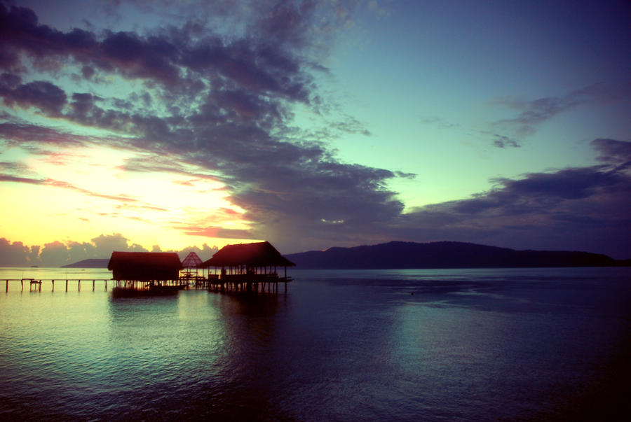 sunset in raja ampat