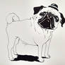 the pug in a bowler hat