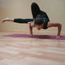 in yoga pose