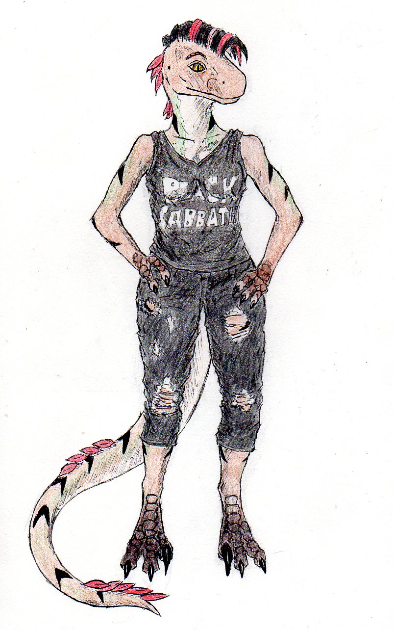Raptor gal (colored version) by Zykedragon on DeviantArt