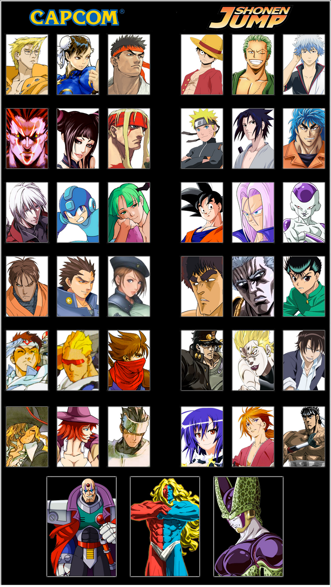 Shonen Jump vs Capcom Roster by swaglord420mate on DeviantArt