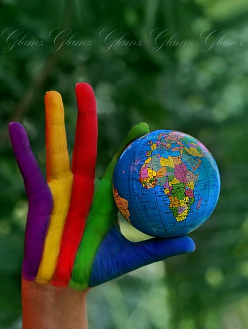 colorful touch for earth