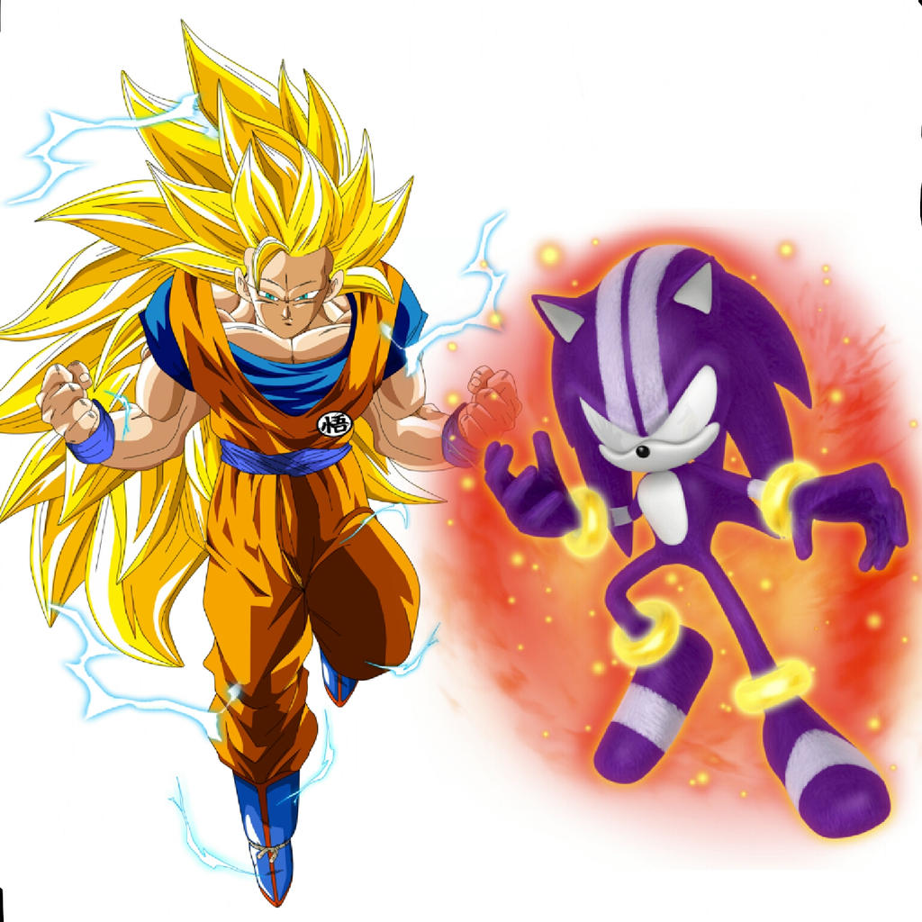 son goku, sonic the hedgehog, and hyper sonic (dragon ball and 3 more)  drawn by kad_productions