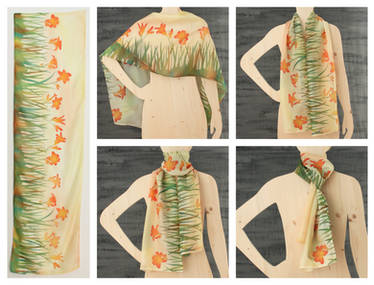 Silk Scarf: Daylily