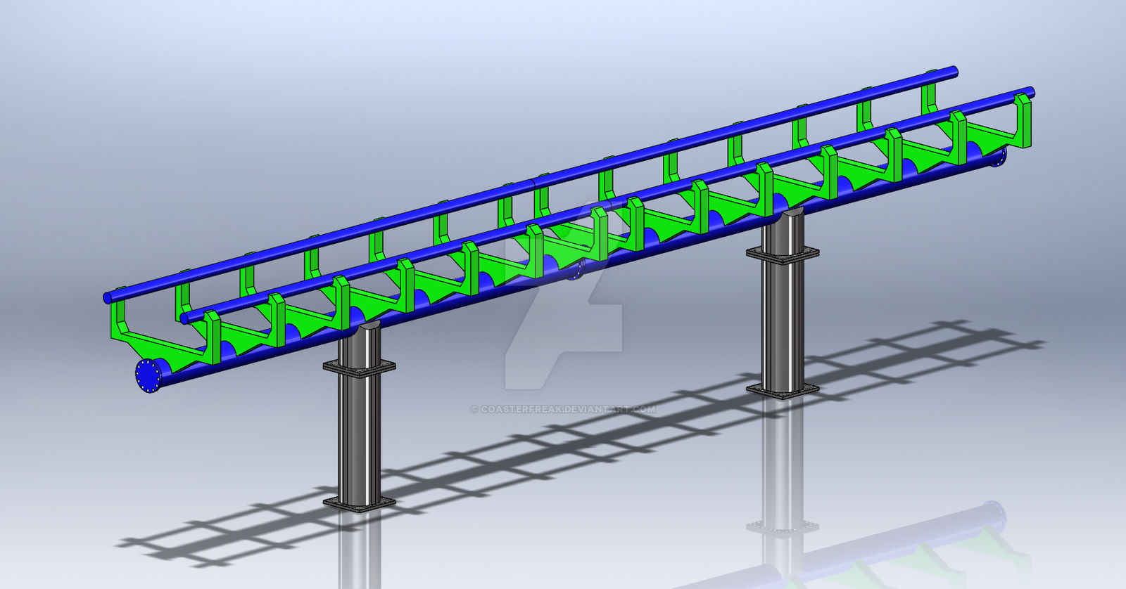 Solidworks - Arrow Dynamics Track (V.2) by Coasterfreak on DeviantArt