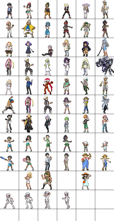 Pokemon Sun Moon trainers sprites (ongoing) by Beliot419 on DeviantArt.