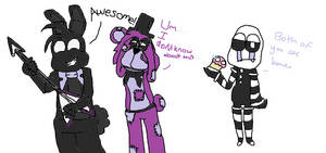 shadow bonnie, shadow freddy and puppet