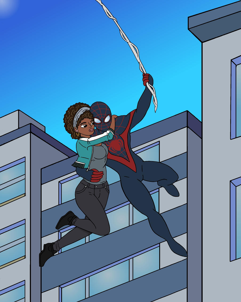 Spiderman (Miles) and Hailey by Snowdog-zic on DeviantArt