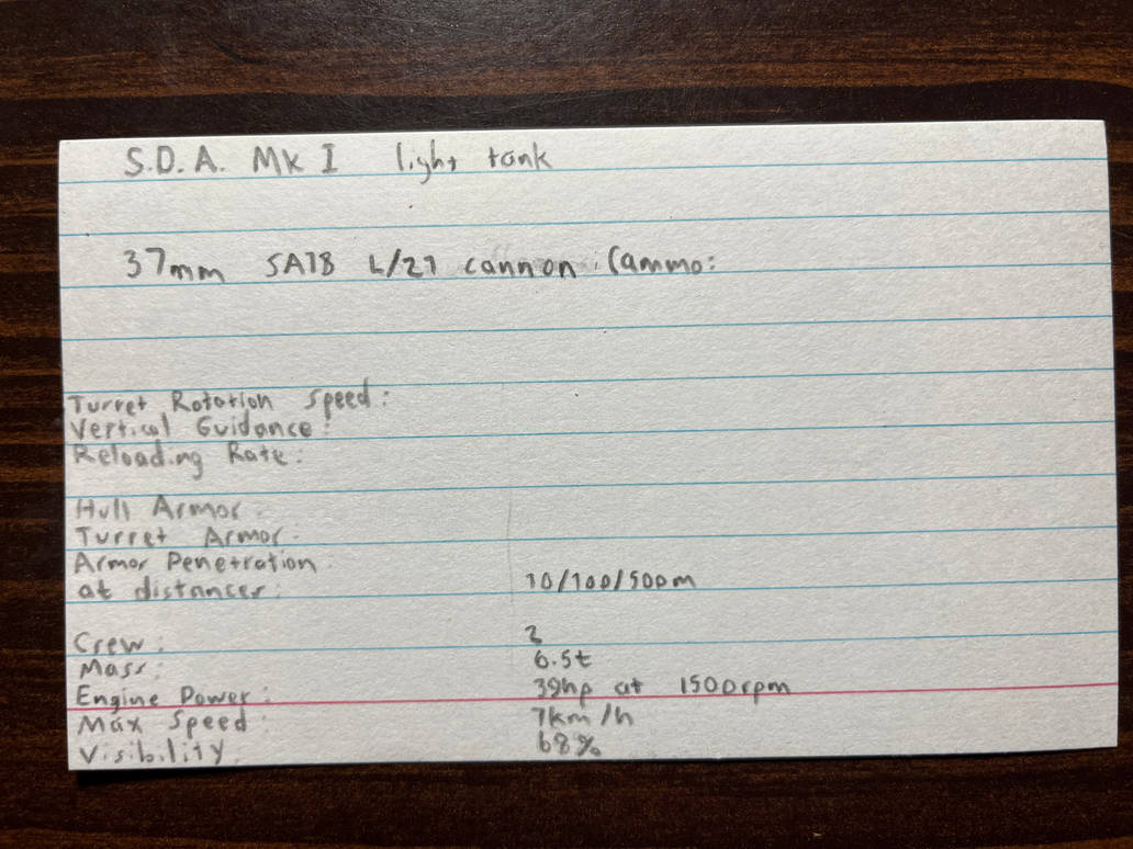 S.D.A Mk I stat card by RedSquatter on DeviantArt
