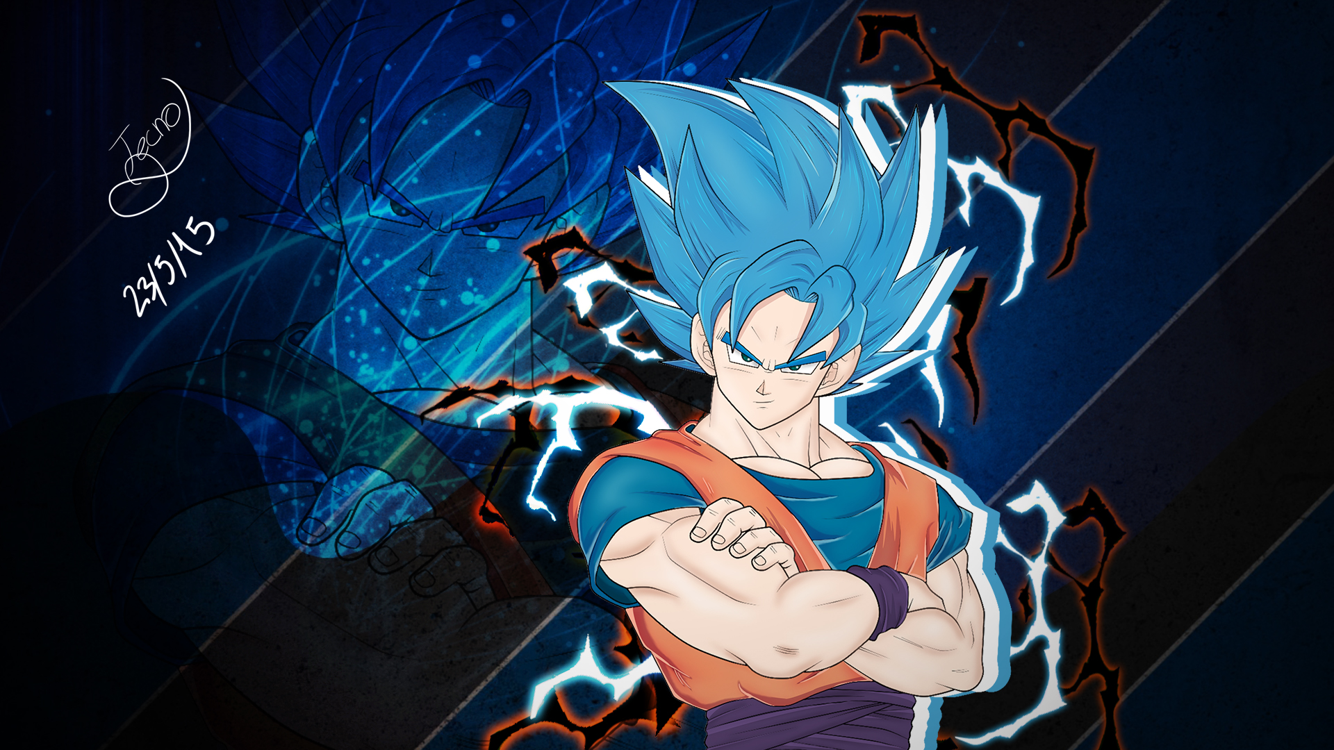Goku Super Sayajin Dios Azul (Fan Art) by TecnoDesignerHD on DeviantArt Goku Super Sayajin Dios Azul (Fan Art) by TecnoDesignerHD on DeviantArt