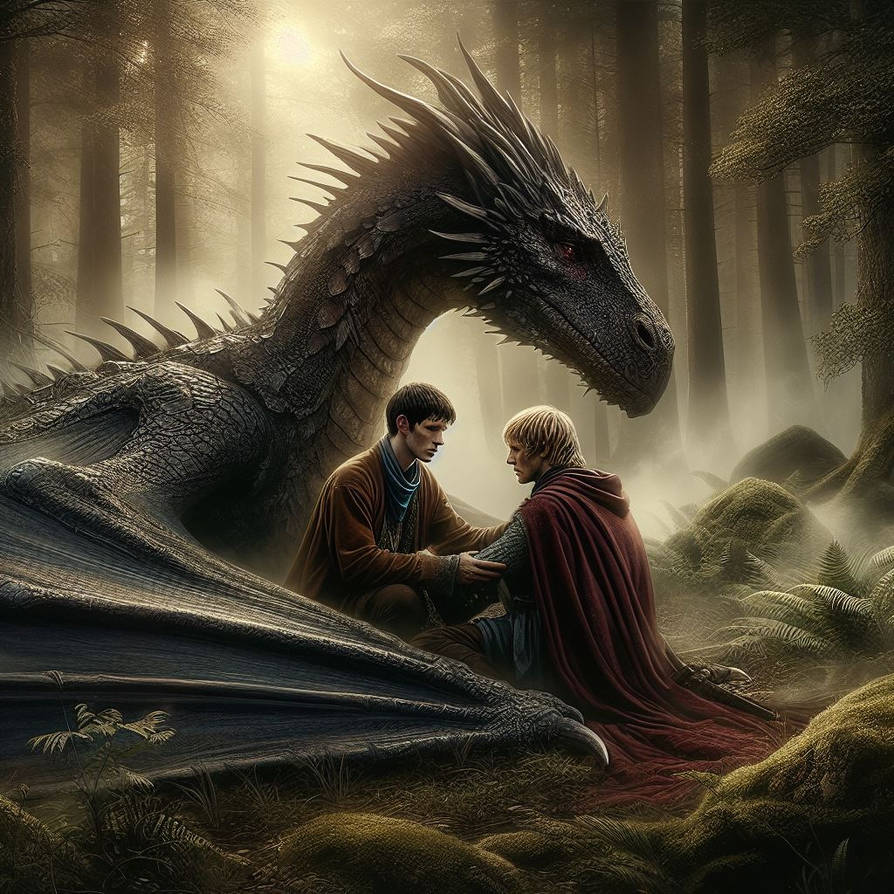King Arthur, Merlin and The Dragon by SummerMagicwood on DeviantArt