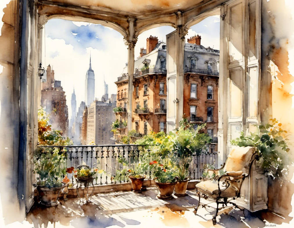 Balcony in Manhattan by SmaragdaI on DeviantArt