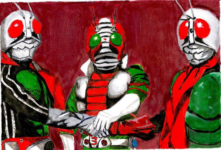 Very First Kamen Rider First Kamen Riders - Acrylic on Canvas by Joe-Cavalcante on DeviantArt