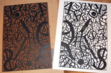 Tourettes linocut