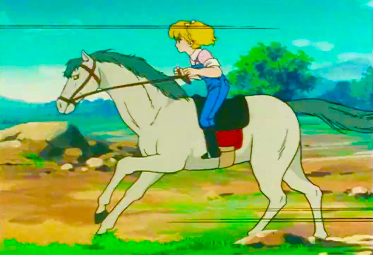 Lynn Russell riding a White Horse by SawaOkita39 on DeviantArt