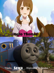 Sawa Okita says Hello to Thomas