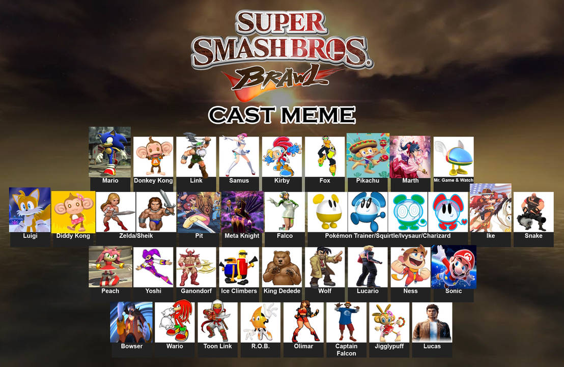 My Super Smash Bros Brawl Cast Meme (SEGA) by SawaOkita39 on DeviantArt