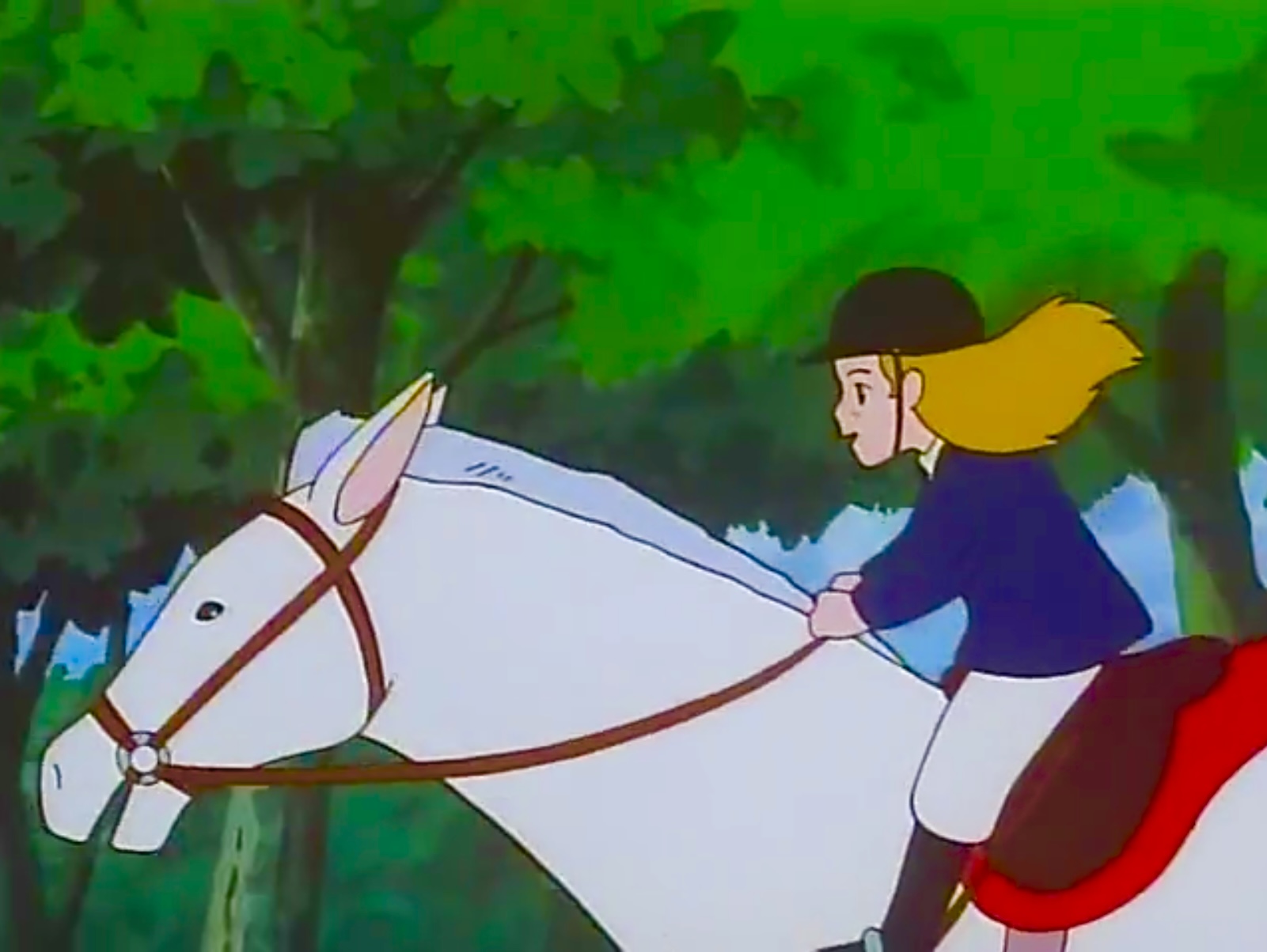 Priscilla Riding Her White Horse 7