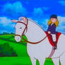 Priscilla Riding Her White Horse 15