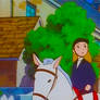 Priscilla Riding Her White Horse 14